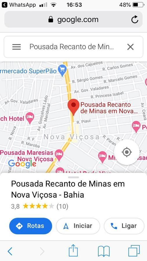 Pousada Recanto De Minas Nova Viçosa Dış mekan fotoğraf